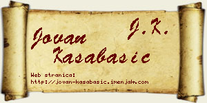 Jovan Kasabašić vizit kartica